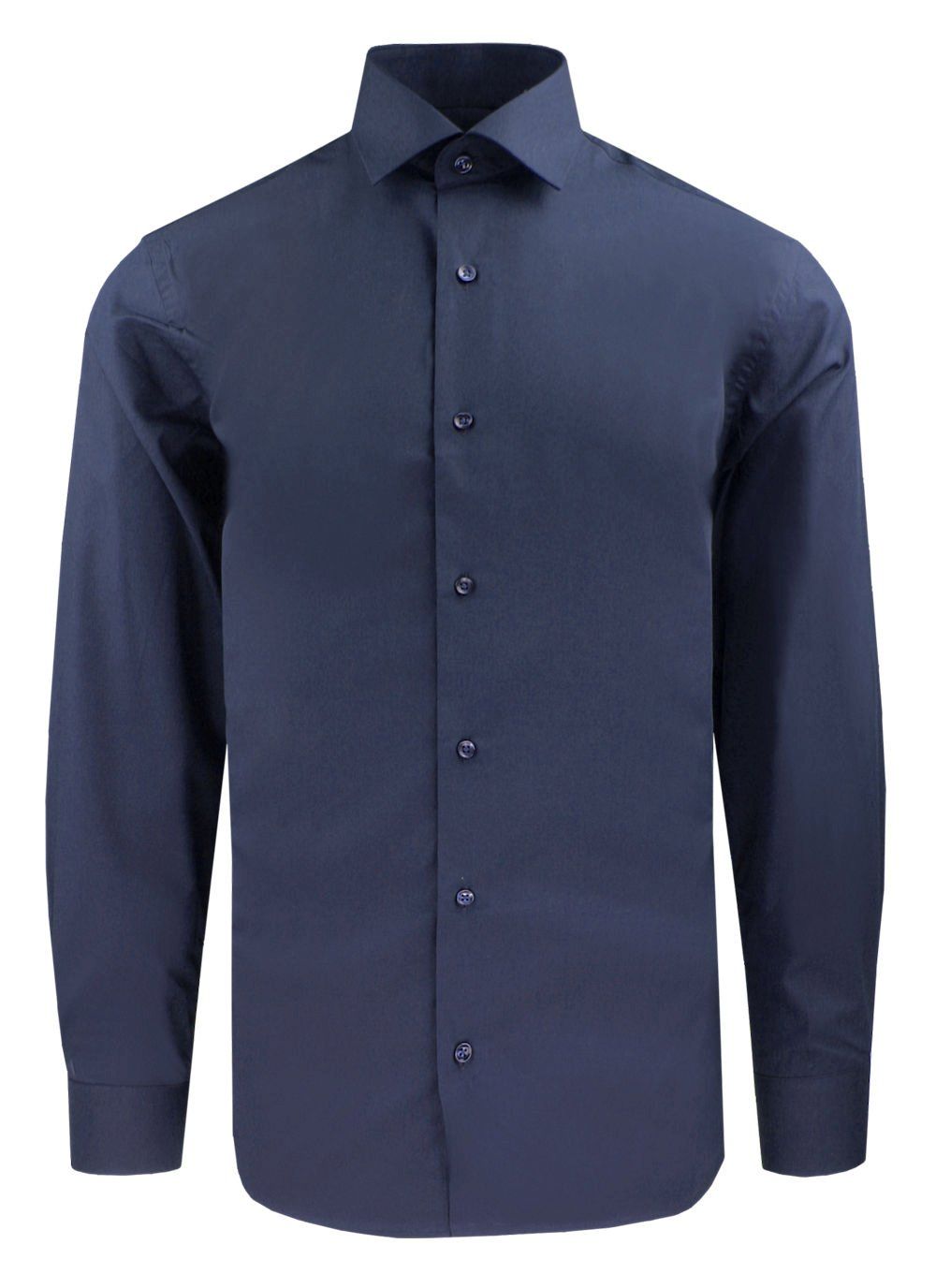 Garniturowa (Elegancka) Koszula Męska - Quickside - Krój Prosty - Granatowa