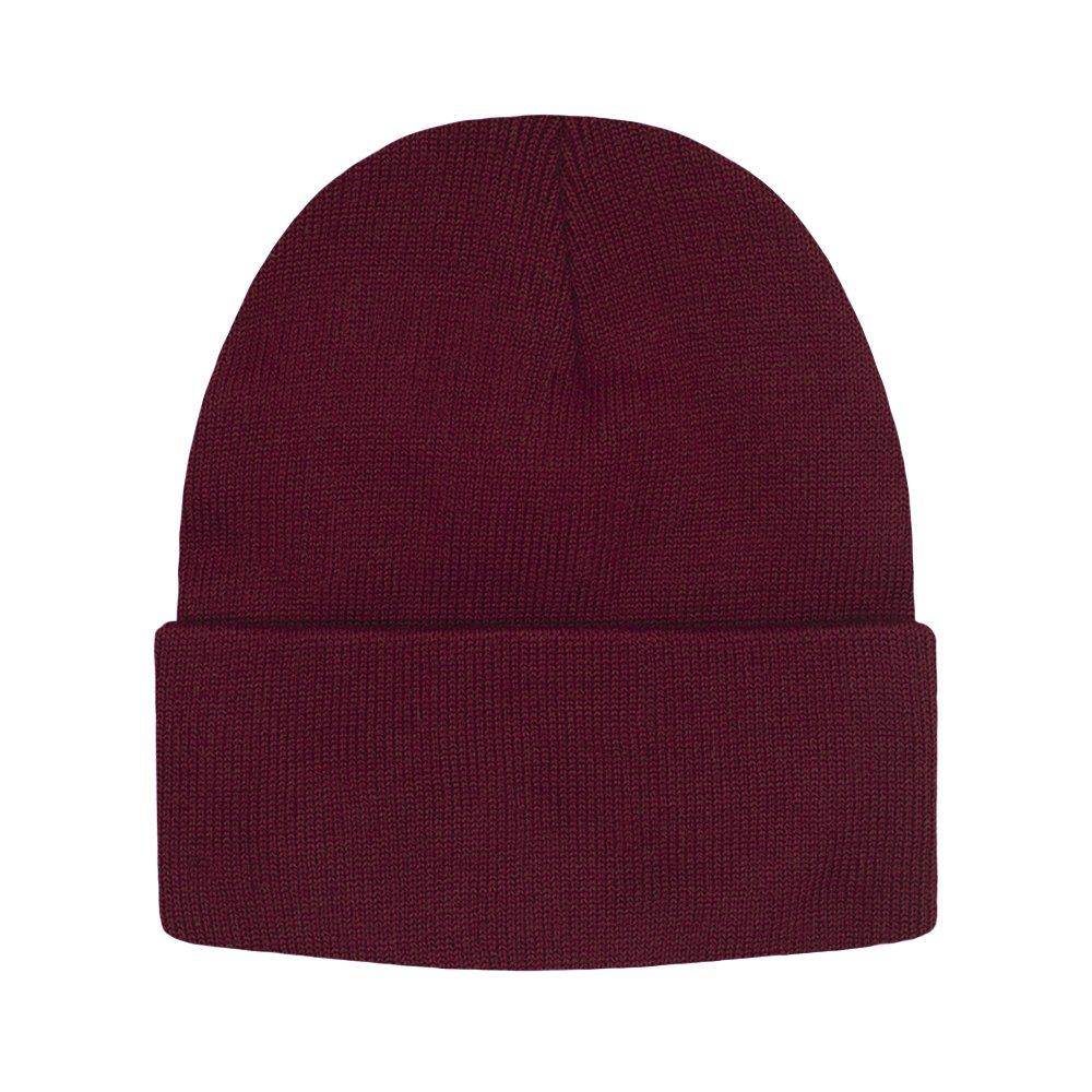 Jednokolorowa Czapka Zimowa Typu Beanie – Zimowa - Bordowa