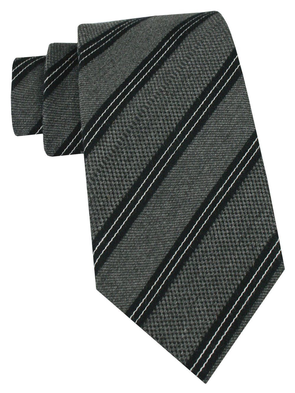 Klasyczny Krawat Klubowy - Alties - Grafit w Prążek