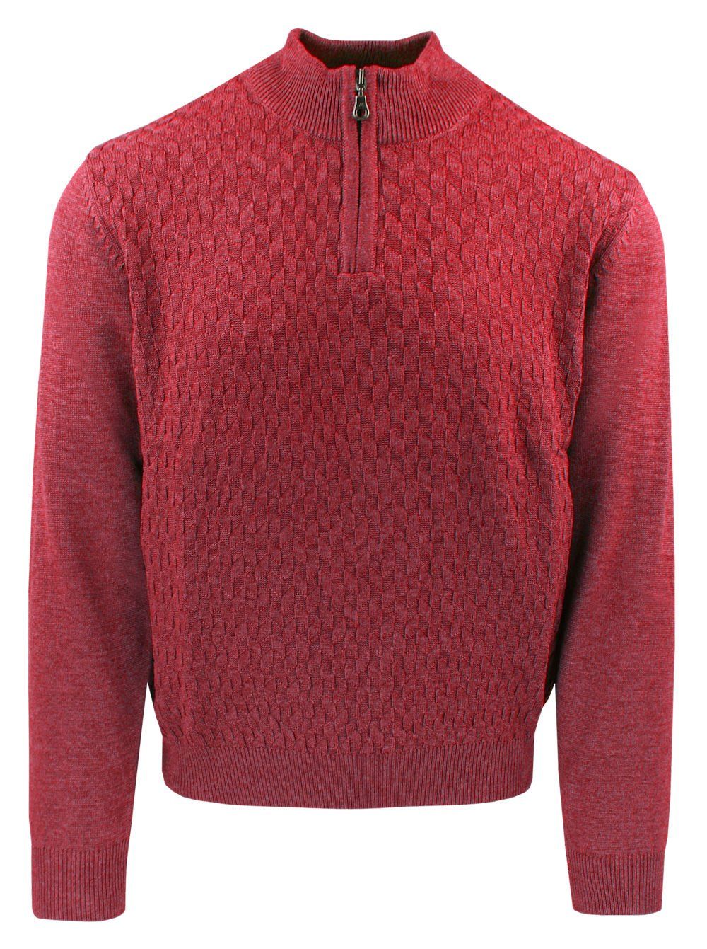 Sweter dla Mężczyzny - Lasota - Czerwony, Krótki Zamek
