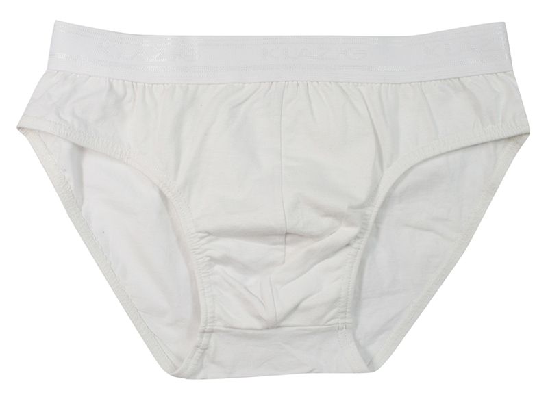 Slipy Białe Męskie, Klasyczne, Majtki Bawełniane z Elastanem, Jednokolorowe -KLAZIG
