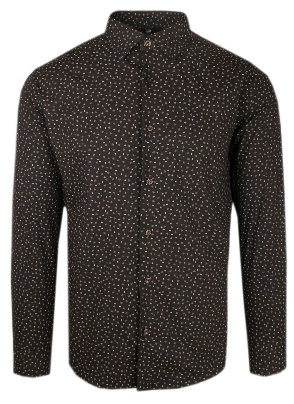 Elegancka Koszula o Taliowanym Kroju - Victorio - Brązowa, Mały Wzór