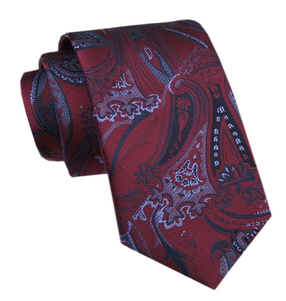 Elegancki Krawat Męski - Alties - Głęboka Czerwień z Orientalnym Wzorem