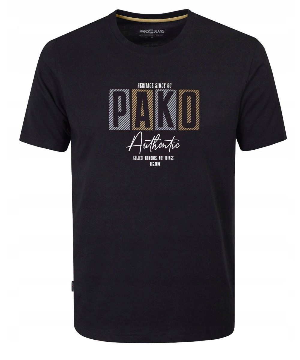 T-Shirt (Koszulka) Męska - Pako Jeans - Nadruk (Print), Kolor Czarny