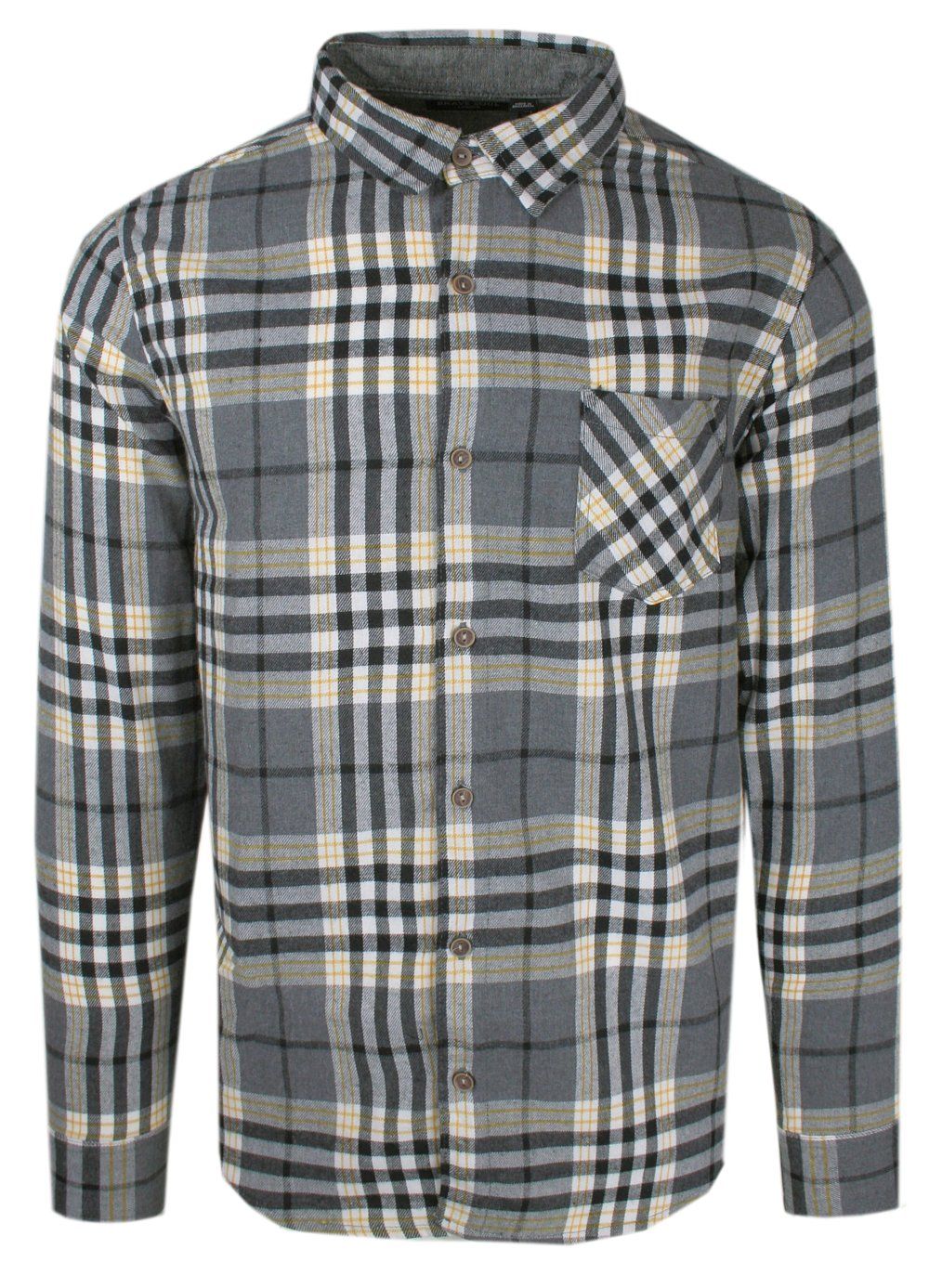 Wygodna Koszula Bawełniana - Brave Soul - Krata - Popielata