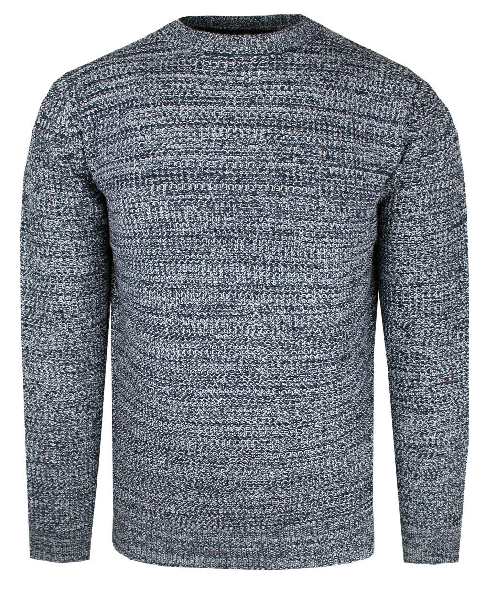 Męski Sweter Dziergany (Knit) - Brave Soul - Granatowy Melanż