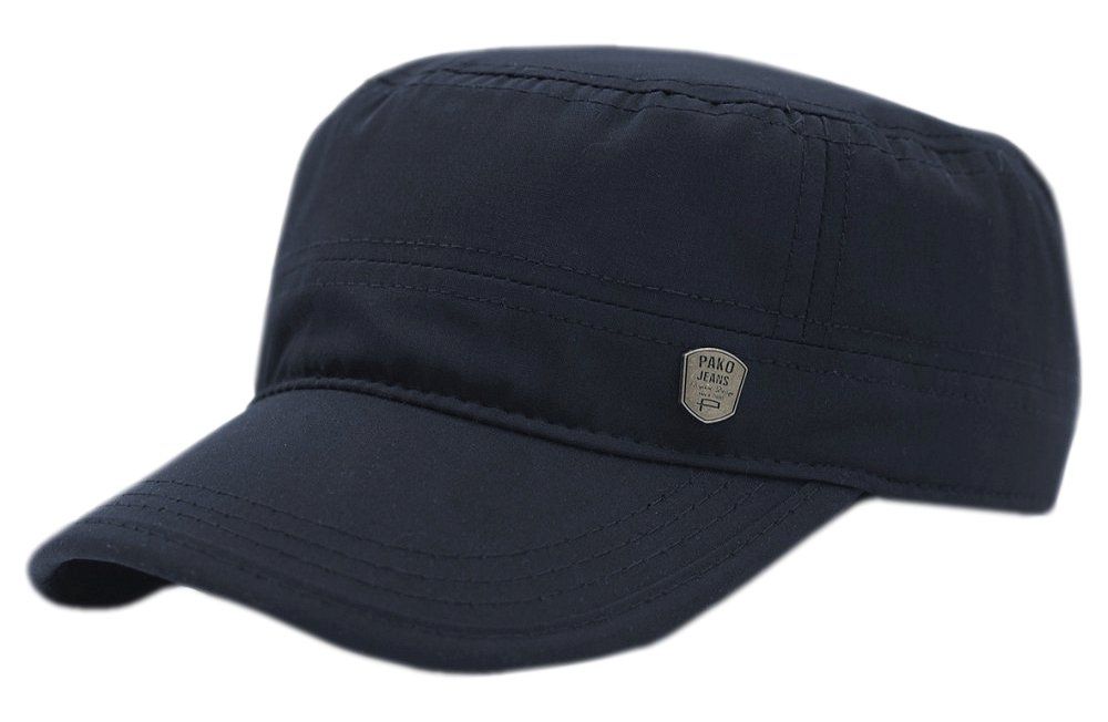 Czapka z Daszkiem, Granatowa z Gumką, Jesienno-Zimowa, Męska -Pako Jeans- Patrolówka