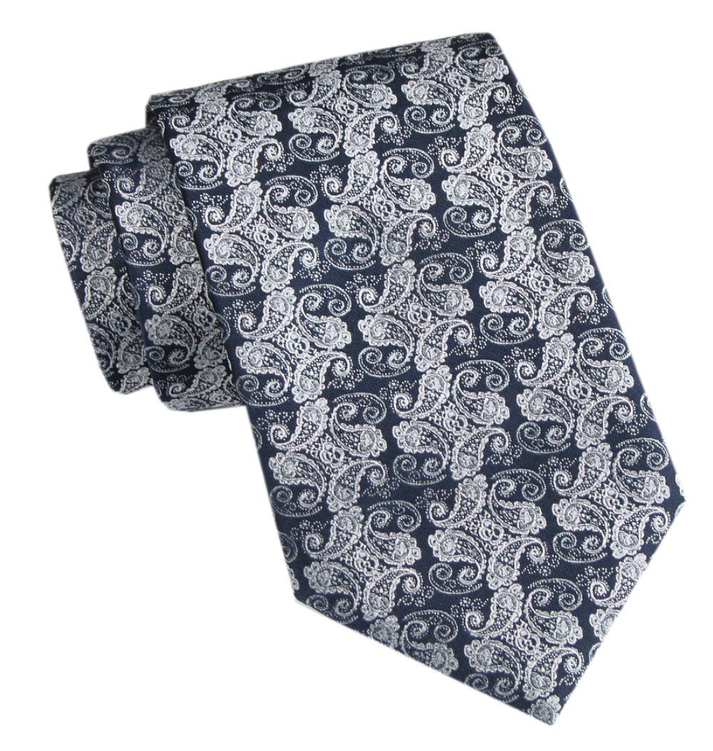 Elegancki Męski Krawat - Chattier - Stalowo Granatowy