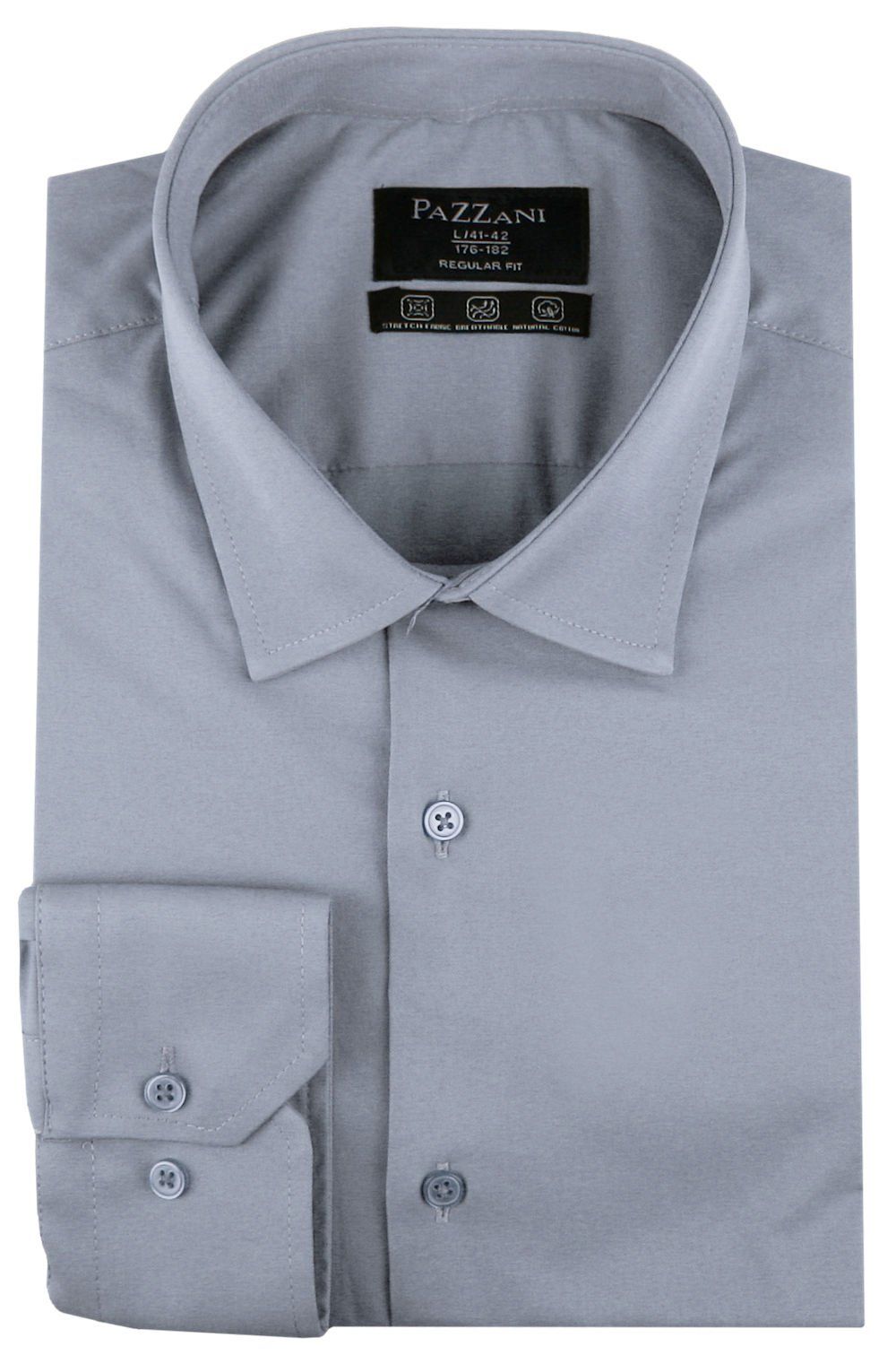 Jednokolorowa, Bawełniana Koszula o Prostym Kroju - Szara