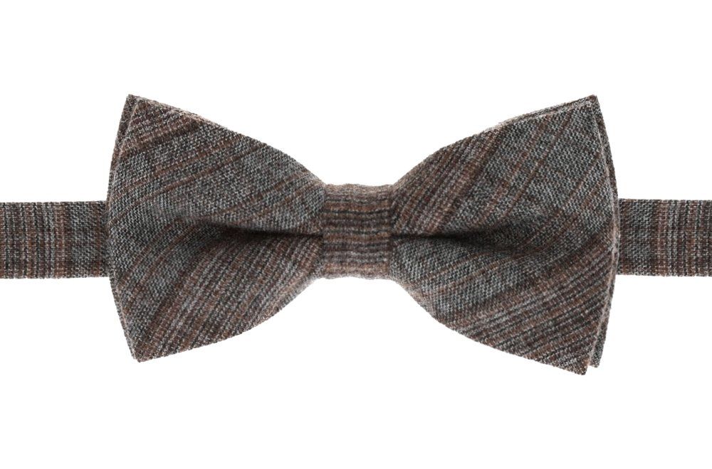 Wełniana Mucha Męska - His Story - Popiel i Beż