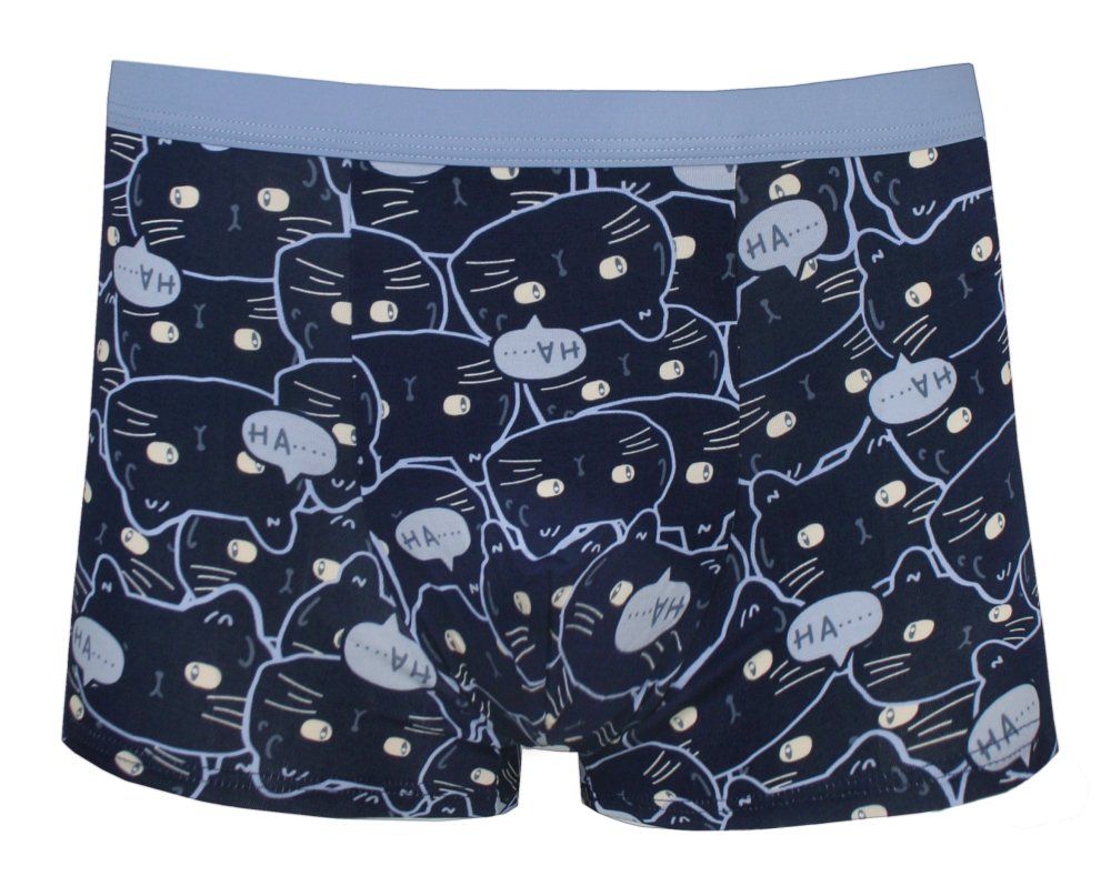 Obcisłe Bokserki, Majtki z Elastanem - Alties - Granat, Wzór w Koty