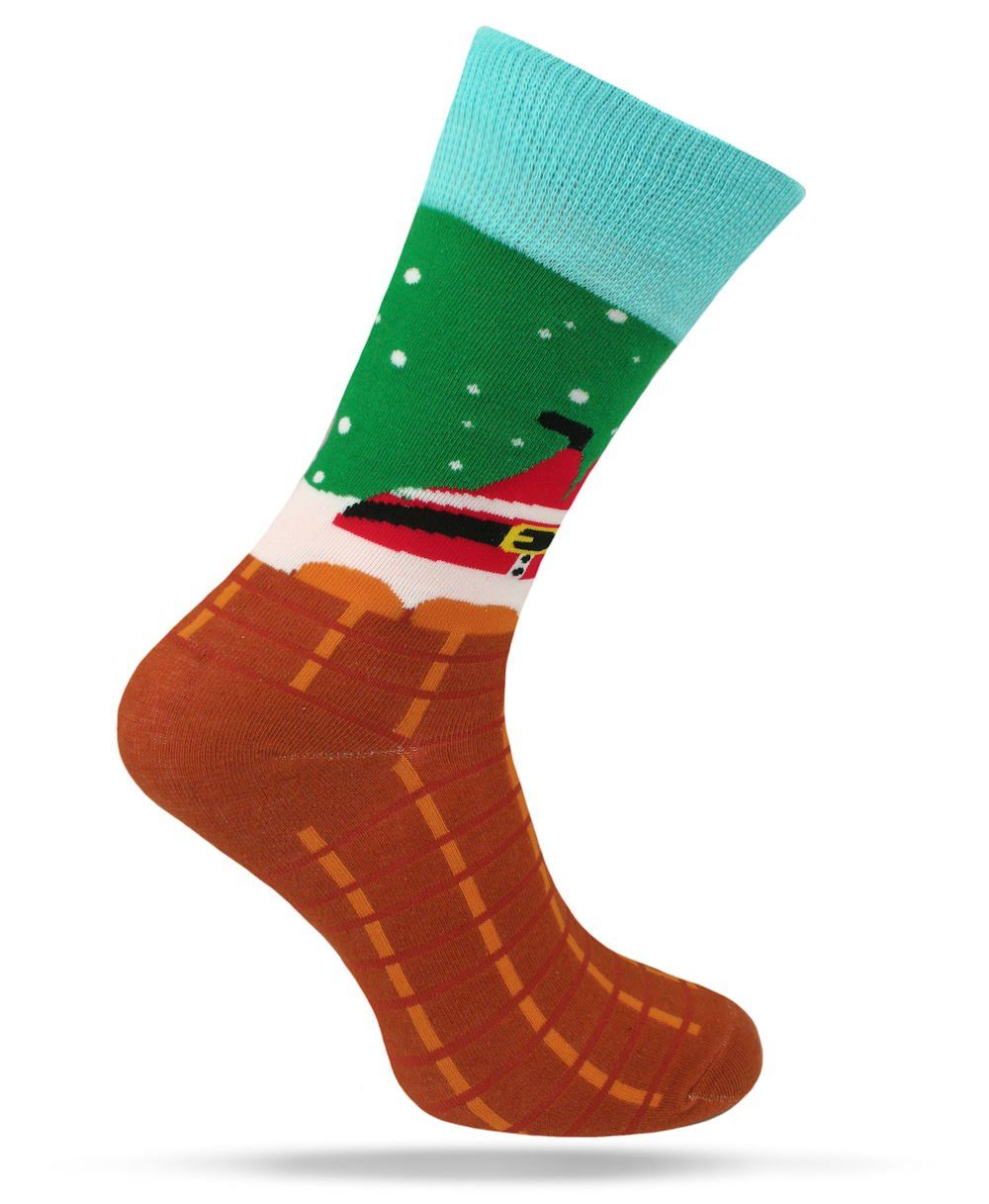 Świąteczne Skarpetki - Alties - Mikołaj w Kominie