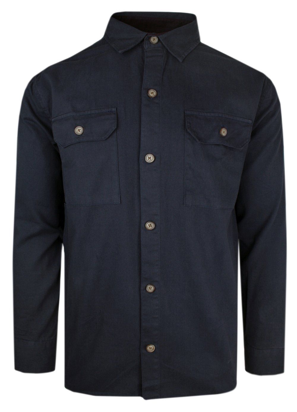 Sportowa Koszula Męska z Bocznymi Kieszeniami - Brave Soul - Granatowa