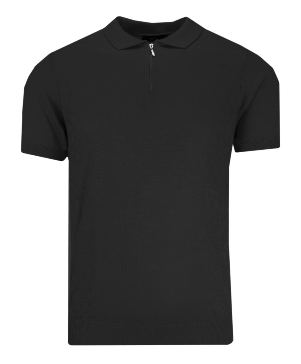 Koszulka POLO Czarna Dzianinowa, Casualowa, Męska, Krótki Rękaw