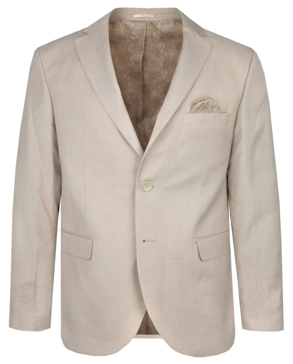 Marynarka Casualowa Taliowana na Dwa Guziki - Beżowa Lekka - RIGON