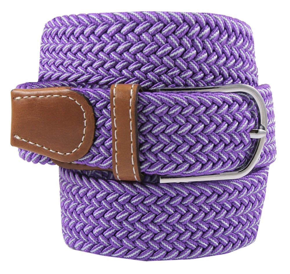 Pasek Elastyczny, Parciany, Pleciony, do Spodni, Casualowy - ALTIES - Jasny Fiolet