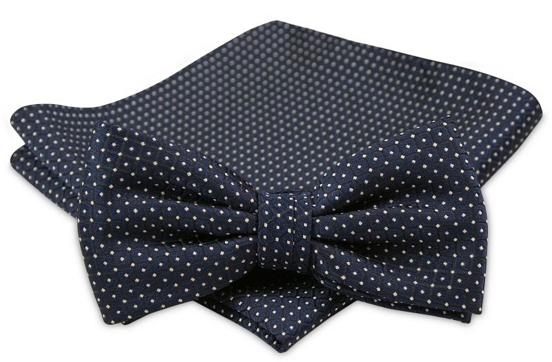 Modna Mucha Męska - Alties - Granat, Groszki