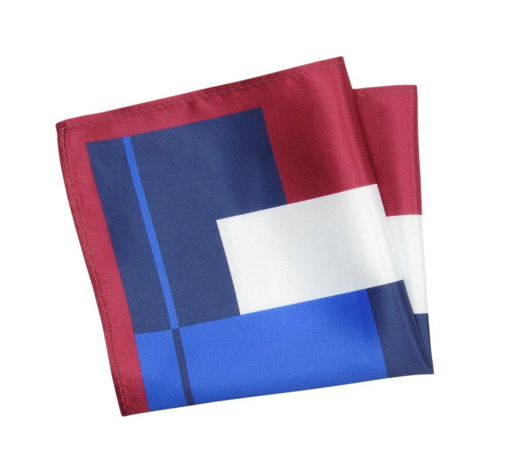 Poszetka Męska ALTIES, Czerwono-Granatowa Wzór Geometryczny, Męska, Elegancka