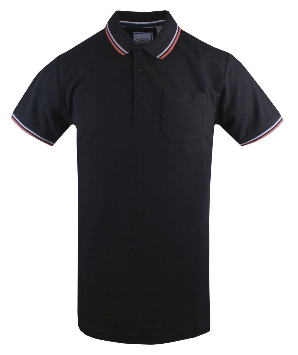 Klasyczna, Męska Koszulka Polo - Brave Soul - Czarna