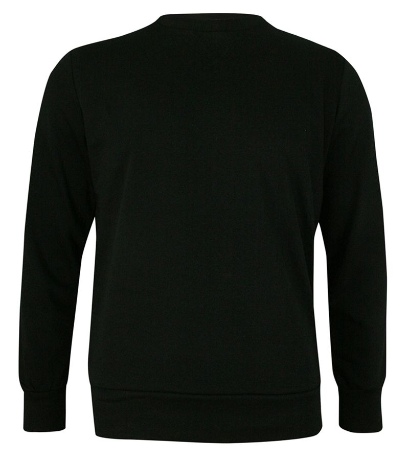 Bluza Czarna, Okrągły Dekolt, bez Kaptura, bez Nadruku, Jednokolorowa, Męska -Brave Soul