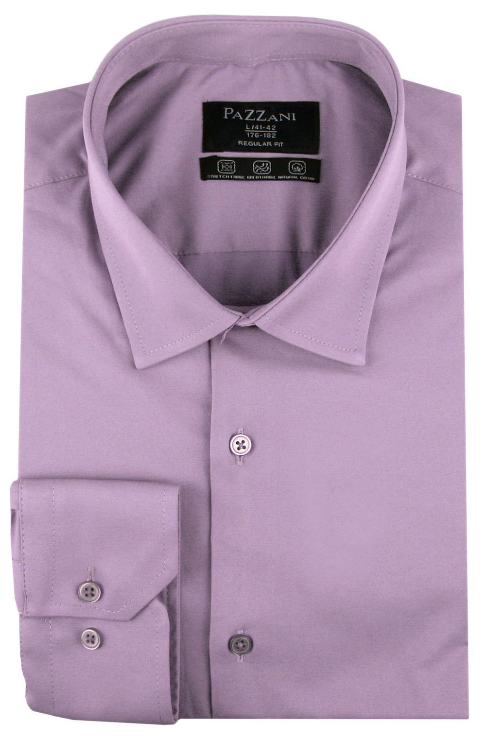 Jednokolorowa, Bawełniana Koszula o Prostym Kroju - Wrzosowa