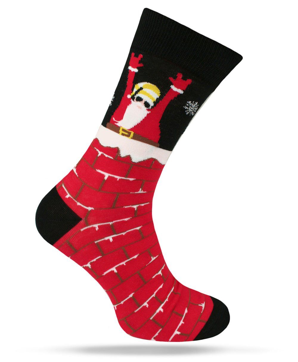 Świąteczne Skarpetki - Alties - Mikołaj w Kominie