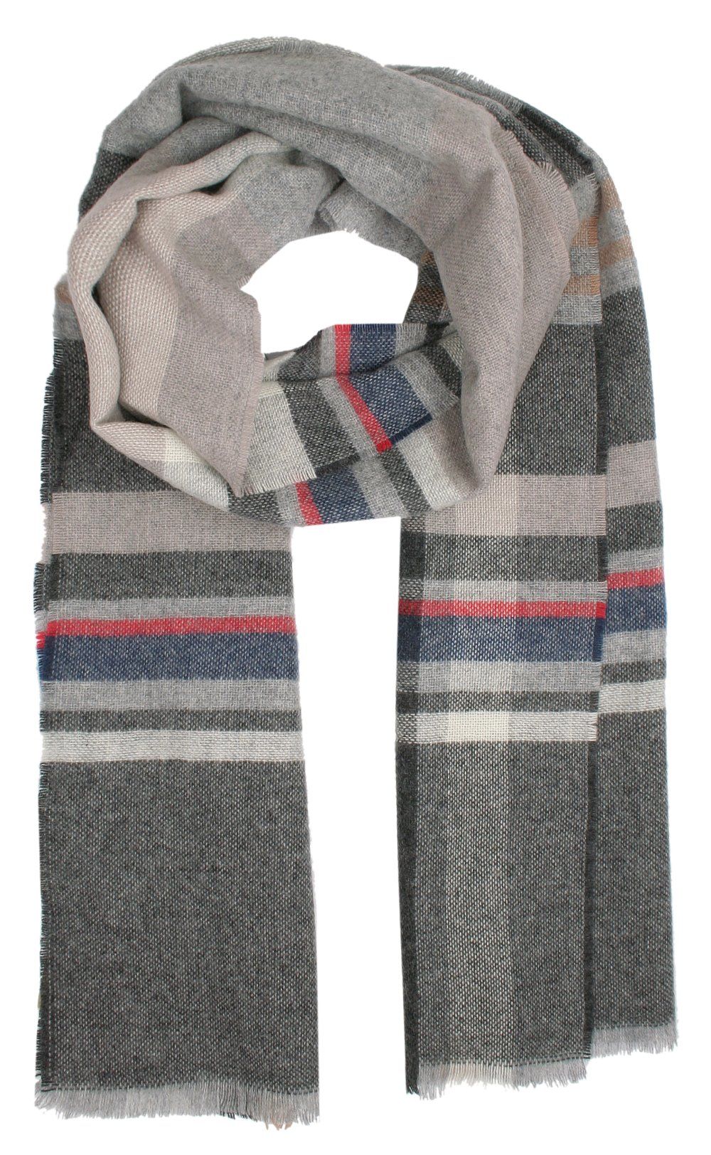 Delikatny i Ciepły Szal z Kaszmiru - V. Fraas - Odcienie Popielu