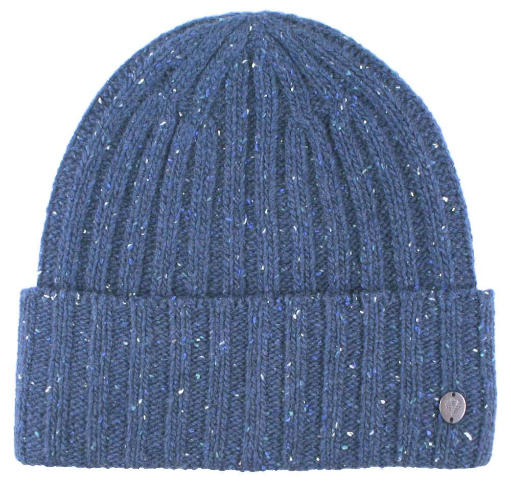 Ciepła, Wełnina Czapka (Beanie) - V. Fraas - Niebieski Melanż