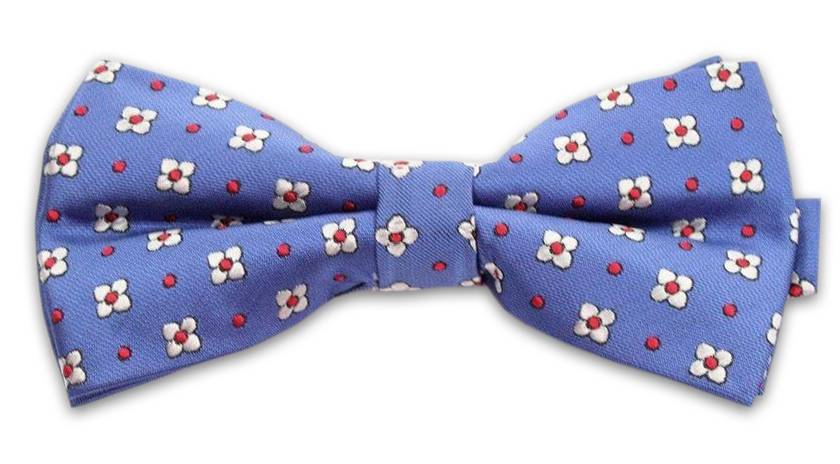 Niebieksa Mucha w Drobne Białe Kwiatki, Kwiaty, Męska