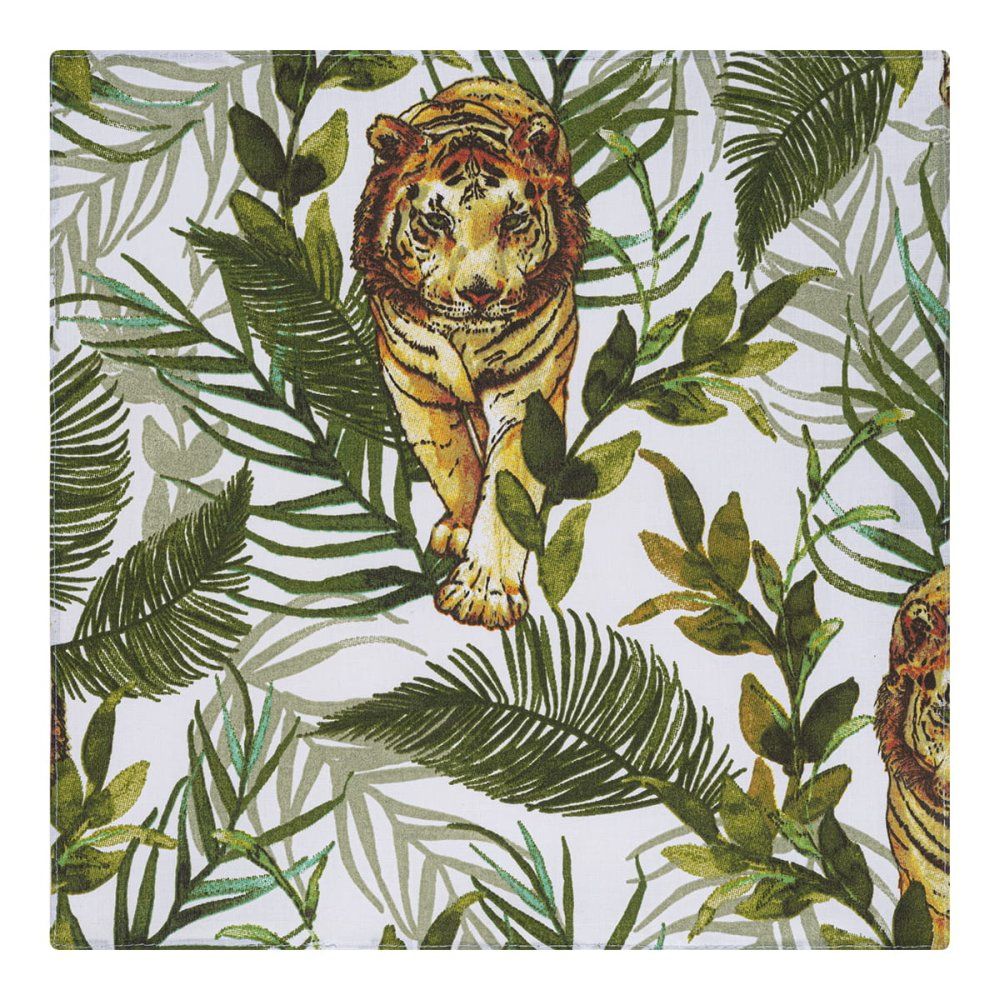 Poszetka Bawełniana - His Story - Kolorowa z Tygrysem w Dżungli