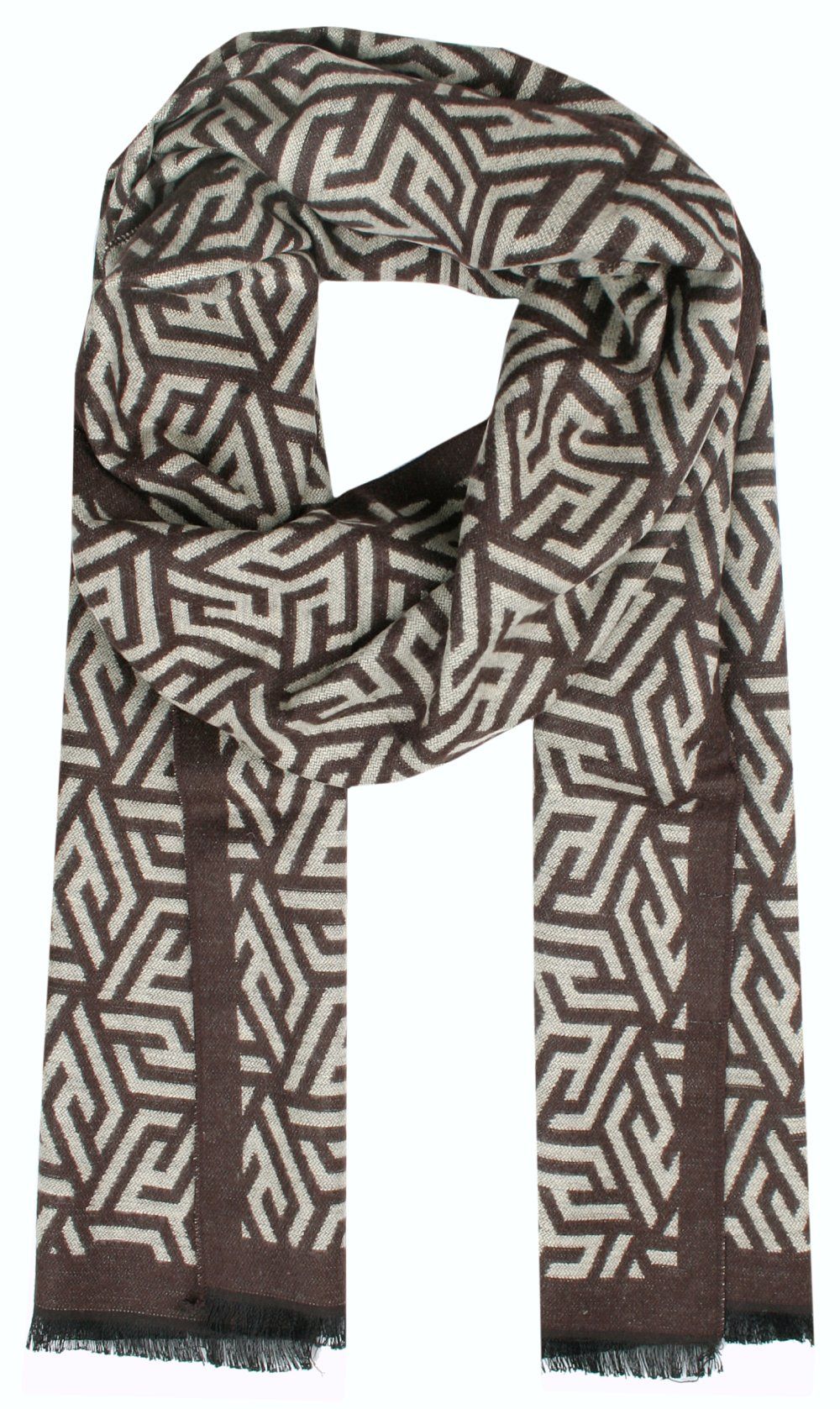 Męski Szalik Alties - Brązowy w Duży Wzór