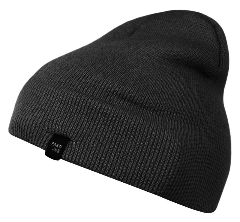 Grafitowa Jesienno-Zimowa Męska Czapka, Ciepła - Pako Jeans- Rozmiar Uniwersalny