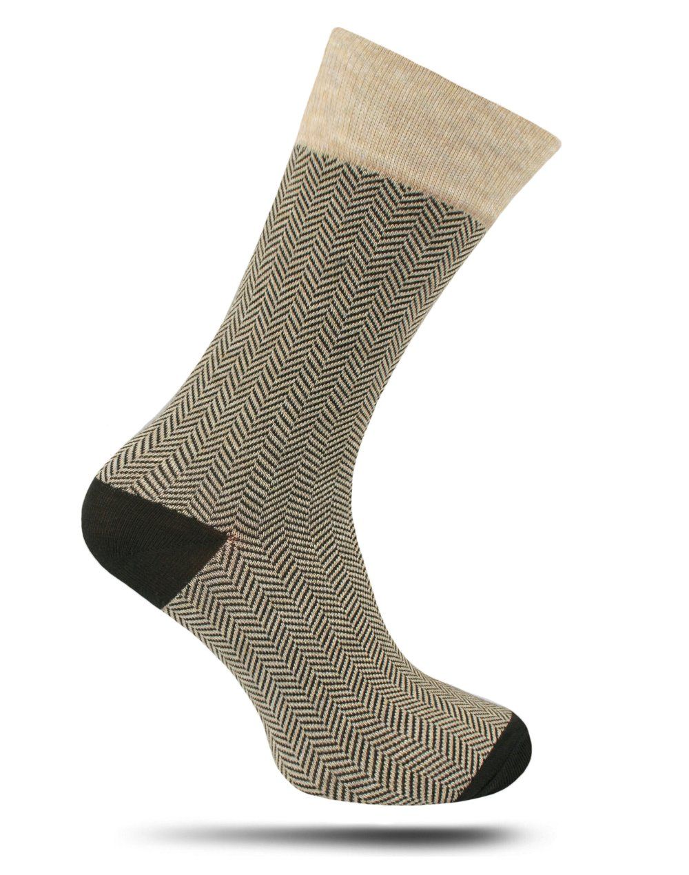 Bawełniane Skarpetki Chattier - w Jodełkę, Beżowe