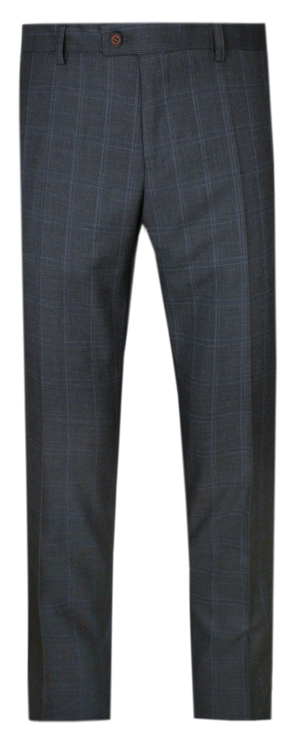 Eleganckie Męskie Spodnie Wizytowe - Casino - Grafitowe w Kratę