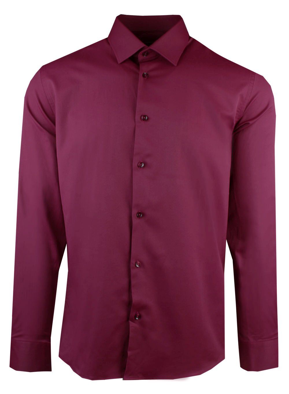 Elegancka, Męska Koszula, Taliowany Krój - Victorio - Bordowa