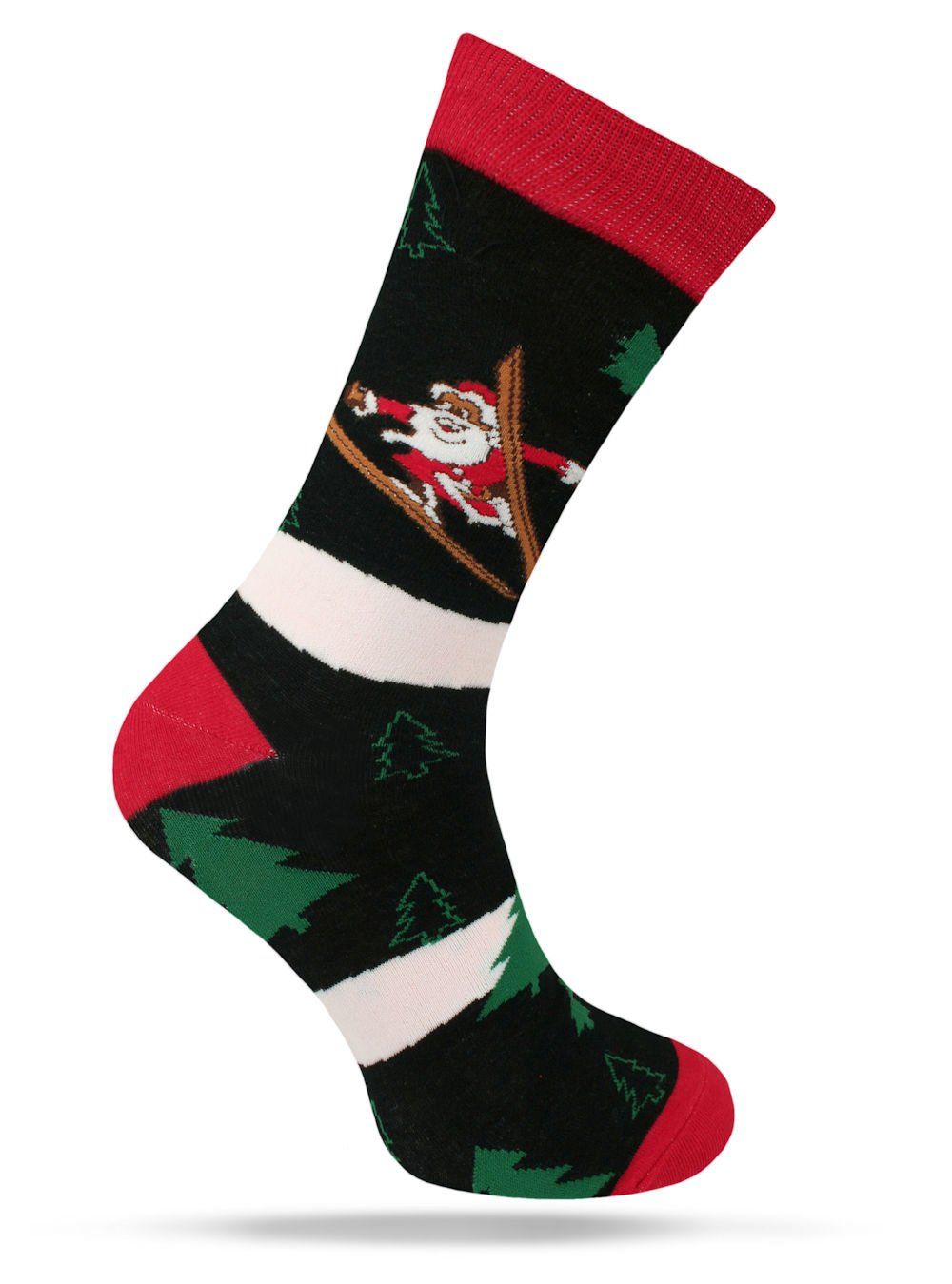 Świąteczne Skarpetki - Alties - Mikołaj na Nartach