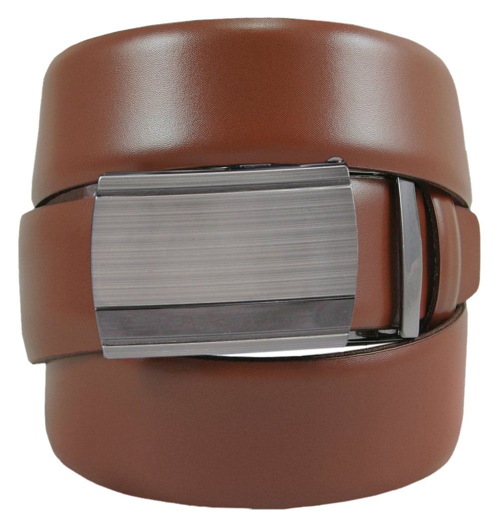 Męski, Karmelowy Pasek z Automatyczną Klamrą - Victorio