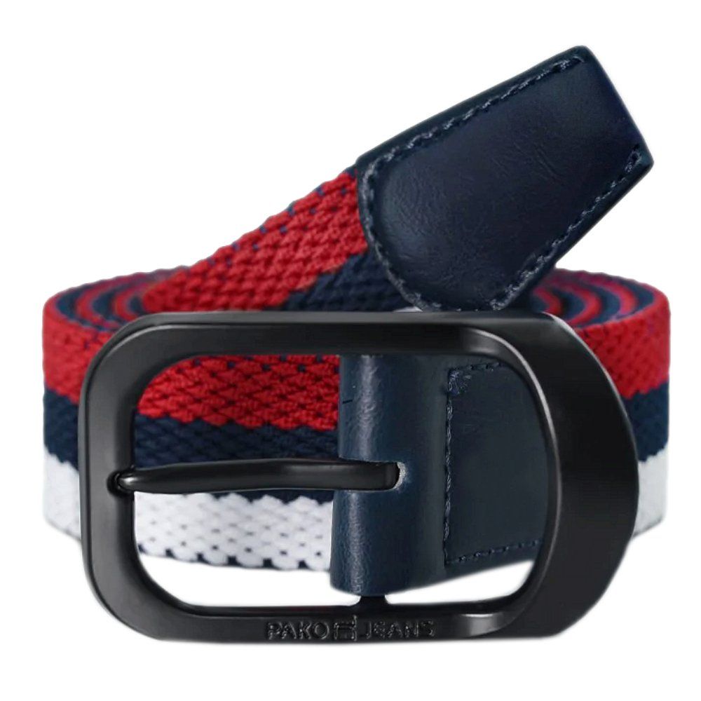 Materiałowy (Parciany) Pasek Męski - Pako Jeans - Trójkolorowy