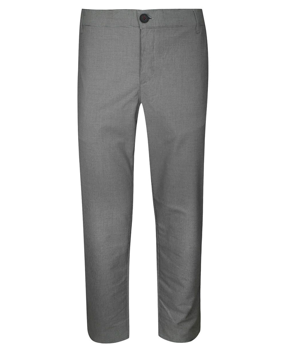 Spodnie Męskie, Popielate w Pepitkę, Casualowe, Zwężane, Chinosy z Elastanem -RIGON