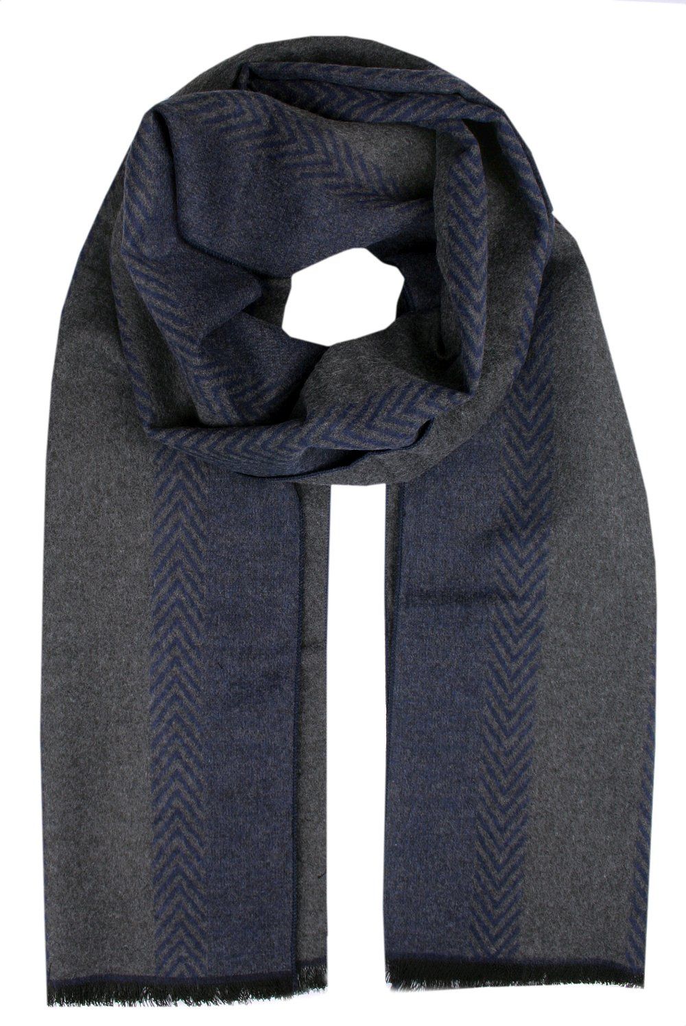 Męski Szalik z Wiskozy - Alties - Granat i Popiel