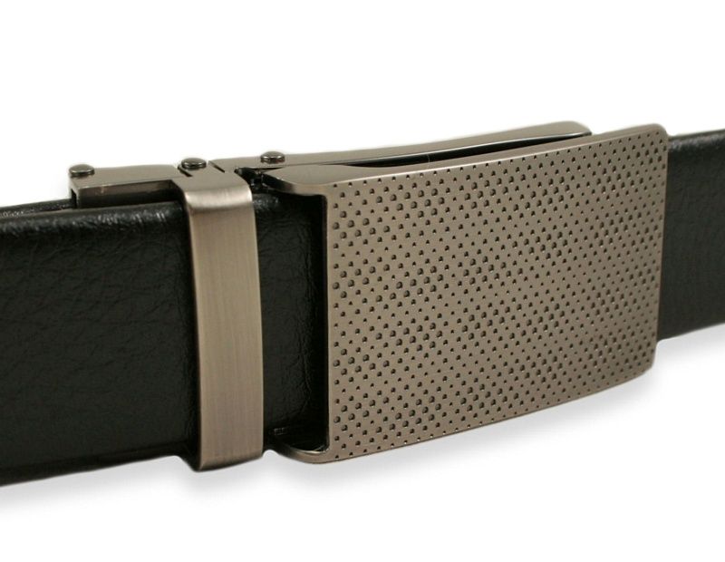 Czarny Pasek ze SKÓRY, Automatyczna Klamra - Do 120 cm - ALTIES, Męski