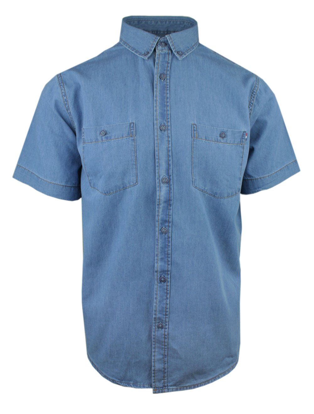 Casualowa (Codzienna) Koszula Męska, Krótki Rękaw - Pako Jeans - Niebieski Jeans