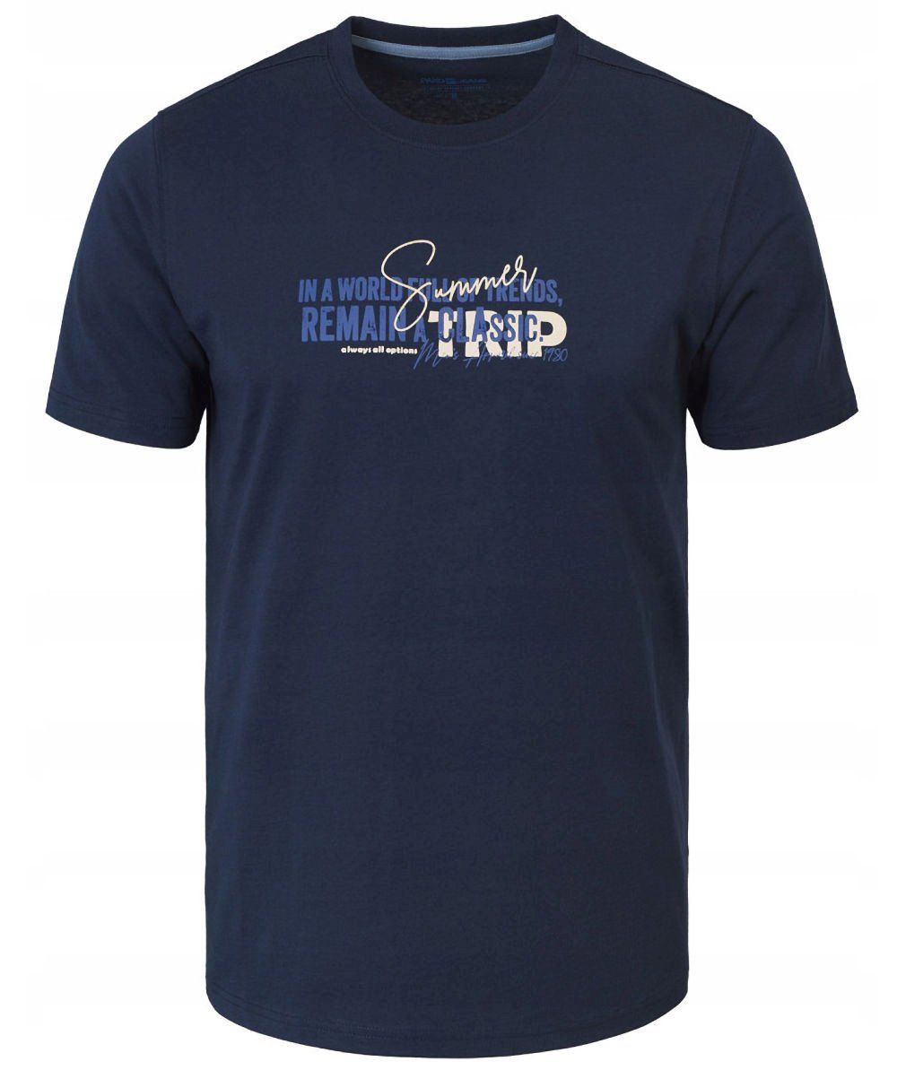 T-Shirt (Koszulka) Męska - Pako Jeans - Granatowa z Printem (Nadrukiem)