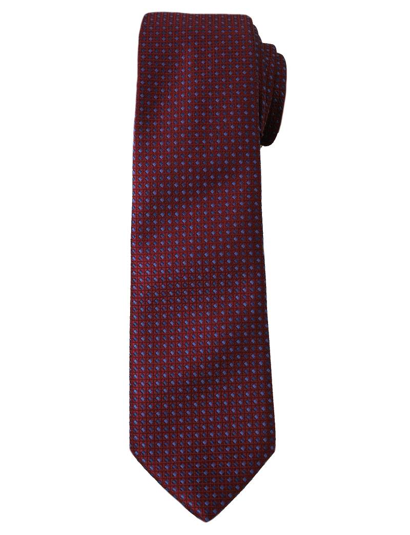 Stylowy Krawat Męski w Drobny, Oryginalny Wzór - 6 cm - Alties, Ciemny Bordowy