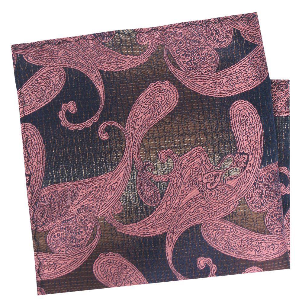 Poszetka Męska, Elegancka - Alties - Duże, Różowe Paisley