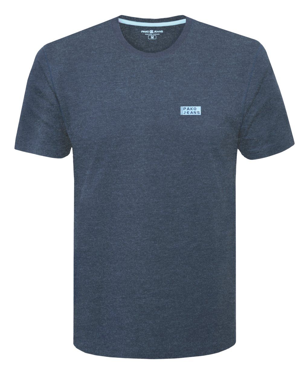 Klasyczny, Prosty T-Shirt - Pako Jeans - Granatowy Melanż