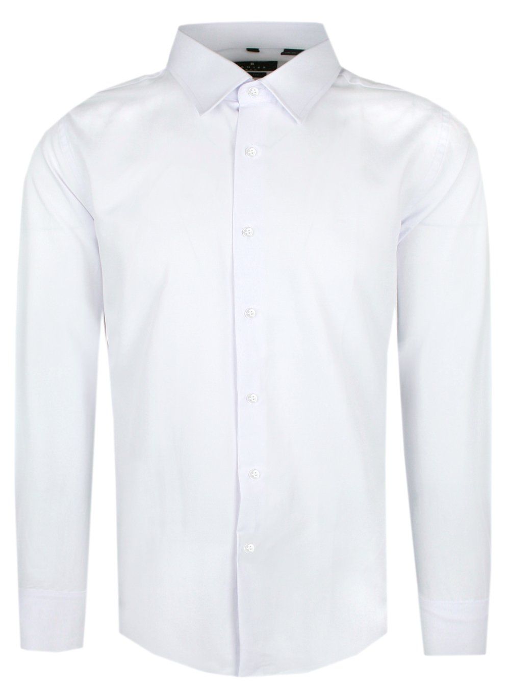 Delikatnie Wyszczuplana Koszula Męska (slim) - Lanier - Ciepła Biel