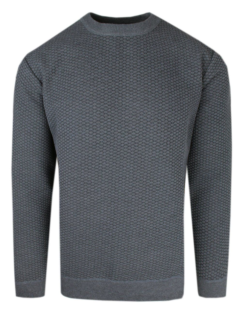 Męski Sweter - Okrągły Dekolt - Brave Soul - Grafitowy
