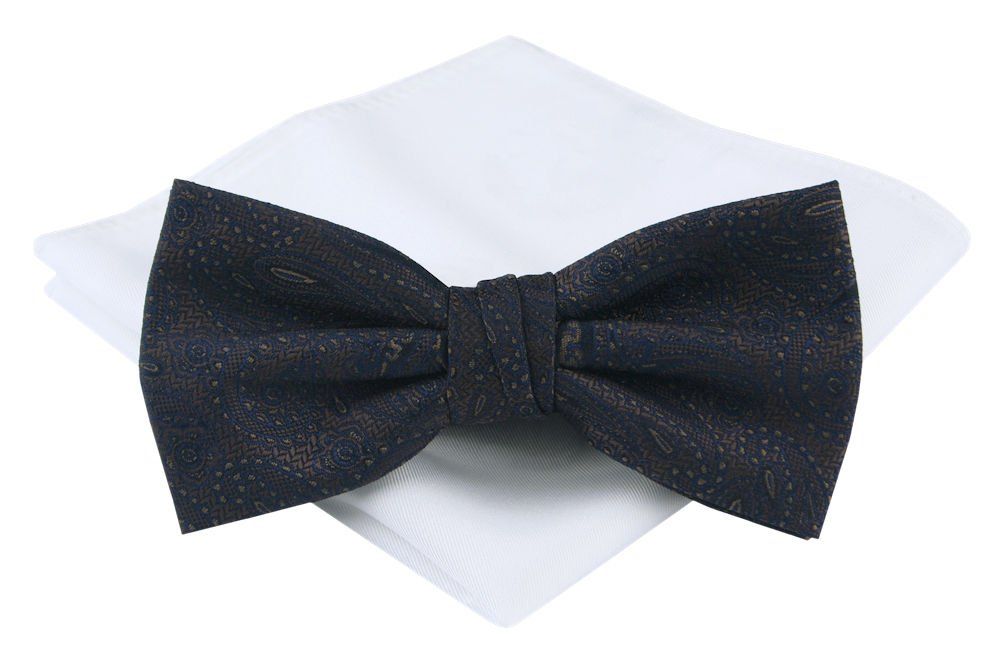 Mucha Męska z Poszetką - Chattier - Granat i Brąz