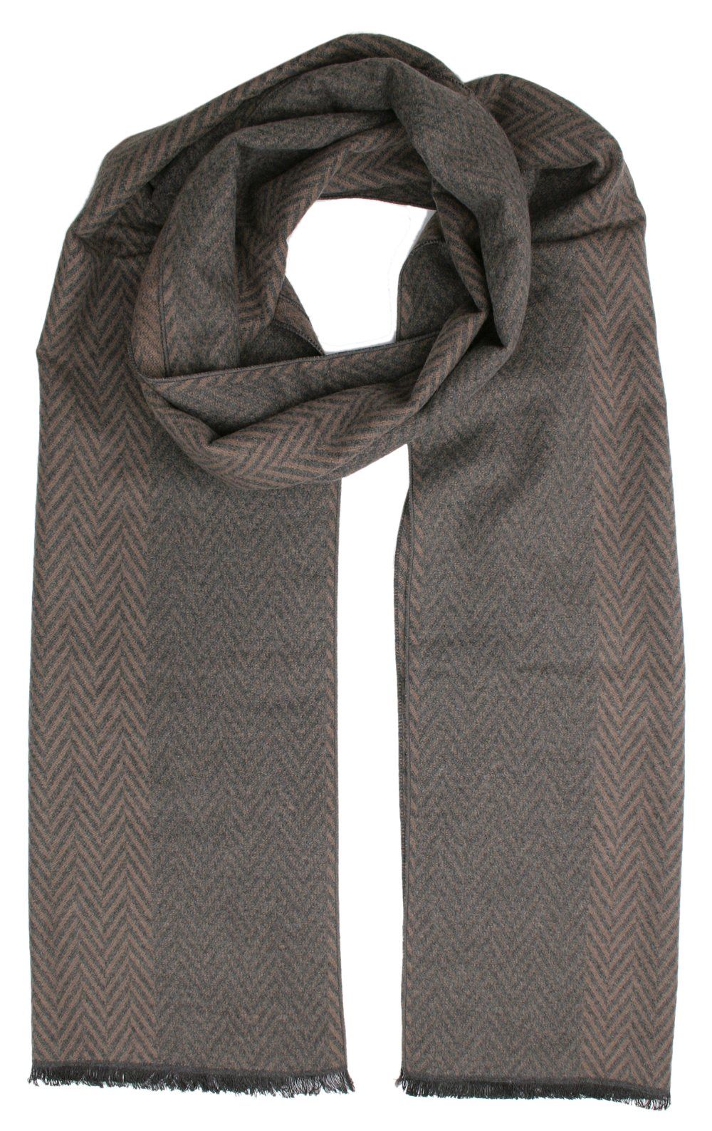 Szalik Męski Alties z Wiskozy - Beżowa Jodełka